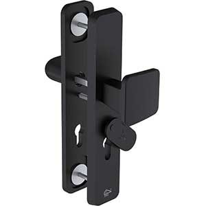 Herrajes de puerta met beschermplaat knop/kruk zwart