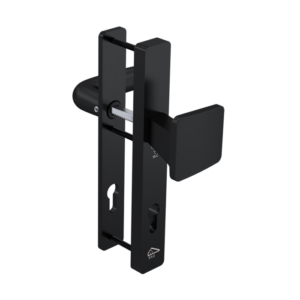 Smal deurbeslag knop/kruk zwart